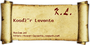 Kosár Levente névjegykártya