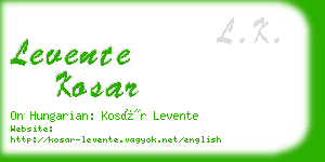 levente kosar business card